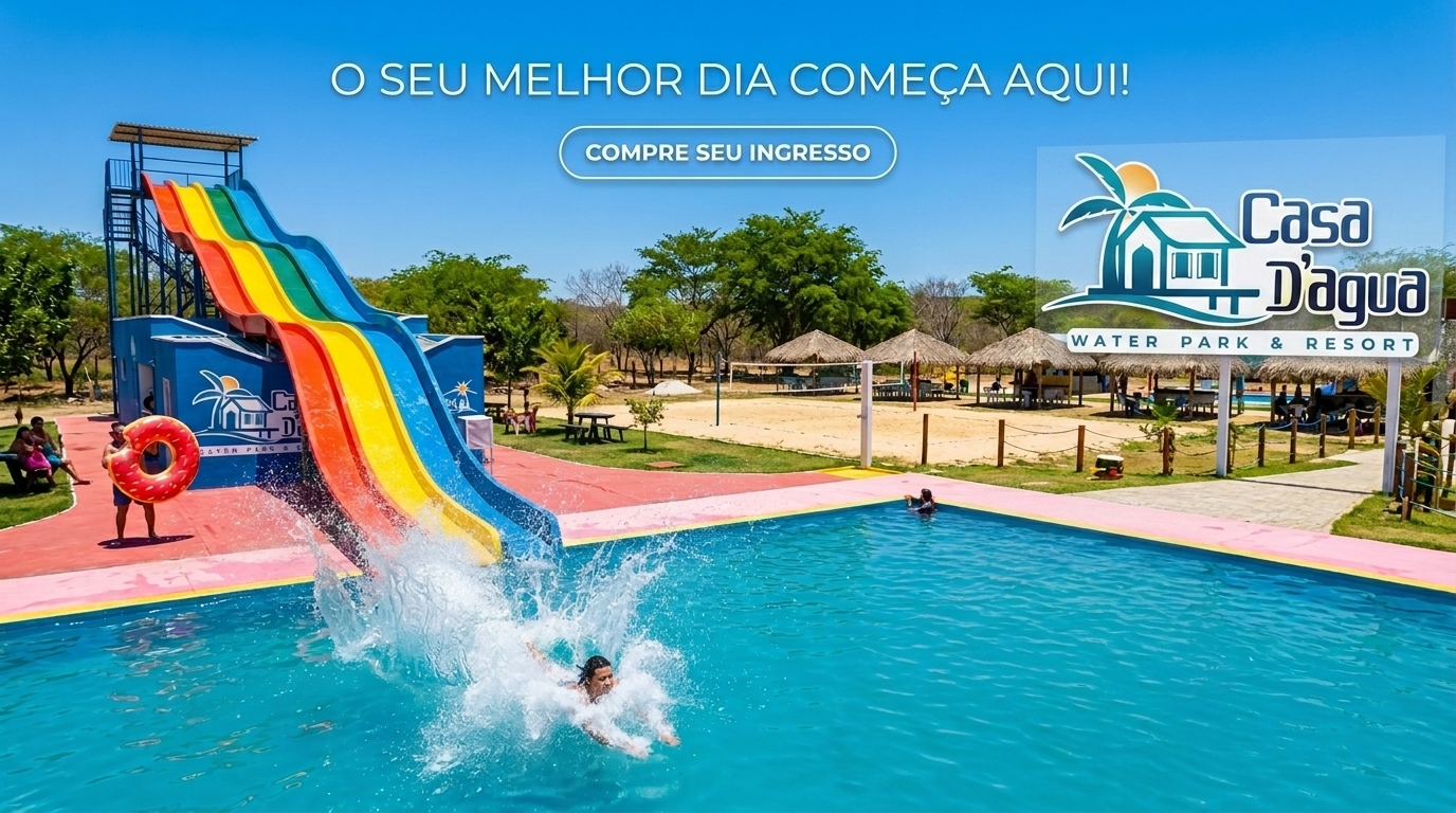 Toboágua colorido com queda na piscina do Casa d'Água Ouricuri